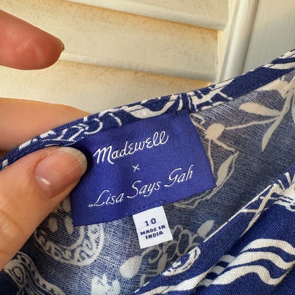 Madewell x Lisa Says Gah! One-Shoulder Blue Dress - Size 10 - Picture 3 of 4